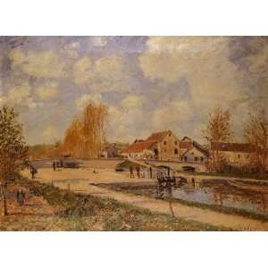  Oil Painting The Bourgogne Lock at Moret, Spring Alfred 