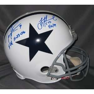  Tony Romo and Troy Aikman Autographed Helmet   Replica 