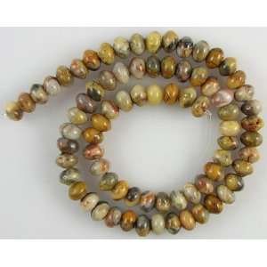    8mm crazy lace agate rondelle beads 16 rondell