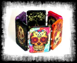 Dia de los Muertos Day of the Dead Bracelet Sugar Skull Tattoo 
