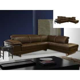  Ultimo Leather Spiga Chocolate Sectional