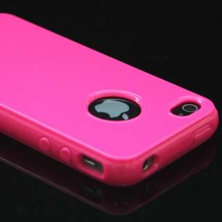 New iPhone 4 case Premium Soft silicone case Hot pink perfect fit for 