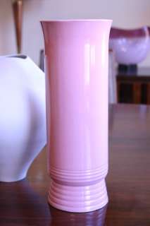 May Vieve Hamilton Vernon Kilns Art Deco Pottery Vase Pink Cylinders 