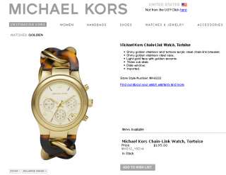 MK 1078 Michael Kors Chain Link Watch, Tortoise MKS12_Y0DX4  