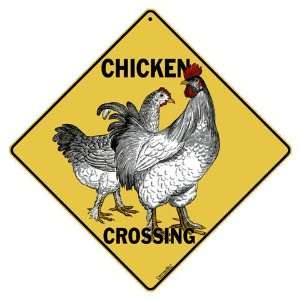  Chicken Crossing 12 X 12 Aluminum Sign