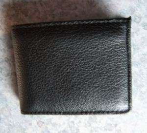 Soft Black Leather Bi Fold Credit Card Wallet  