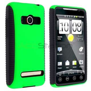 Black TPU/Green Hard Gel Soft Phone Case Cover+Car Charger For Sprint 