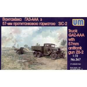   72 GAZ AAA Military Truck w/Zis2 57mm Anti Tank Gun Kit Toys & Games