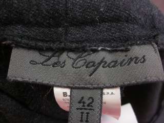 LES COPAINS Charcoal Wool Side Zip Trousers Pants Sz 42  