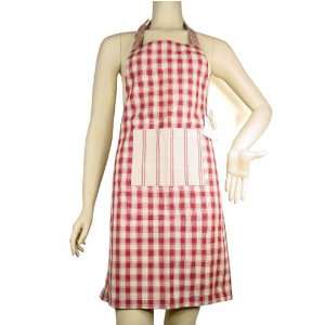   with red stripe accent CHILD size French country apron
