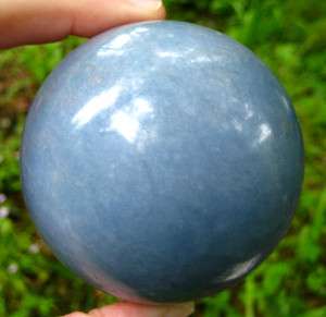 Large Angelite ~ Anhydrite Gemstone Sphere Crystal Ball Peru  
