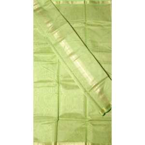  Light Green Tissue Chanderi Suit with Golden Bootis 