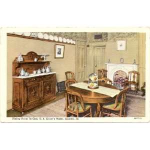   Postcard   Dining Room in General U.S. Grants Home   Galena Illinois
