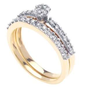   14K Yellow Gold Round Diamond Soldered Bridal Set (0.50 ct) Jewelry