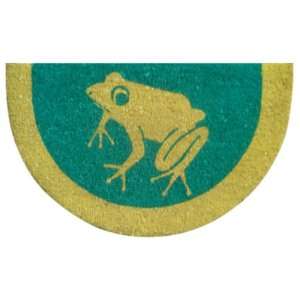   Doormat frog vinyl back coconut fiber half round Patio, Lawn & Garden