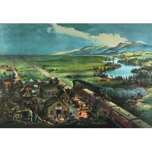   Trains Opening the Great American Plains 16X24 Canvas