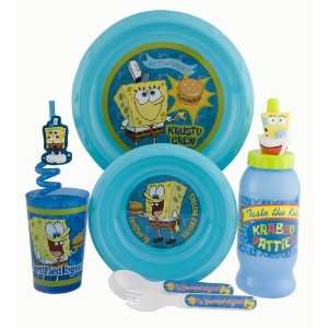   Bob Square Pants Childrens 7 Piece Dinnerware Set