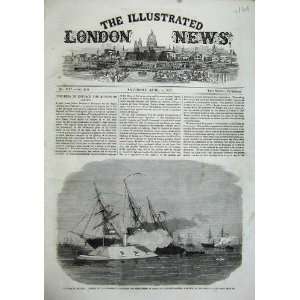  1863 War America Attack Ship Squadron Iron Clad Boats 