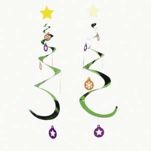 Christmas Tree Dangling Spirals   Party Decorations 
