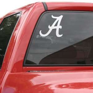  Alabama Crimson Tide 7.5 x 7 White Script A Window Cling 