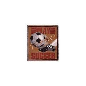  Play Soccer Its a Kick Sports Lovers Tapestry Throw 