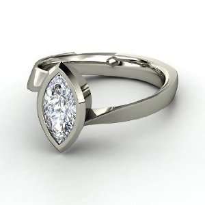  Magic Marquise Ring, Marquise Diamond Platinum Ring 