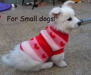 Cute heart pattern pink/red Small dog pet sweater coat apparel hoodie 