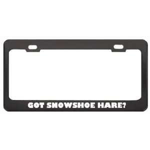 Got Snowshoe Hare? Animals Pets Black Metal License Plate Frame Holder 