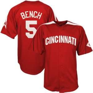  Majestic Cincinnati Reds Red #5 Johnny Bench Laser 