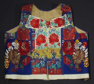 AUTHENTIC Slovak Folk Costume Vest & Floral Ribbon Bow ethnic clothing 