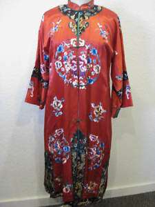 vtg 30s 40s Silk Asian Embroidered Dragon Kimono Robe  