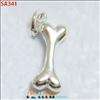1pc SOLID 925STERLING SILVER CHARM PENDANT JEWELRY BEADS BONE FIT 