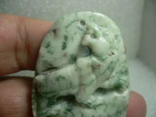 Hand Carved Tree Agate Tiger Gemstone Pendant S5290  