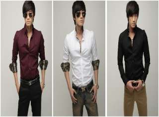 Men Slim Fit Silk Sleeve & Collar Stylish Fashion Shirt  