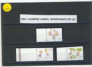 IL 4149 Childrens Games 2012 Imperf. set of 3 MNH  
