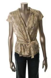 Jones New York Collection NEW Petite Gray Silk Blouse Sale Top 10P 