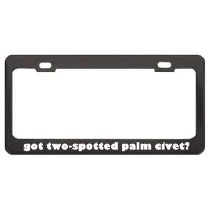Got Two Spotted Palm Civet? Animals Pets Black Metal License Plate 