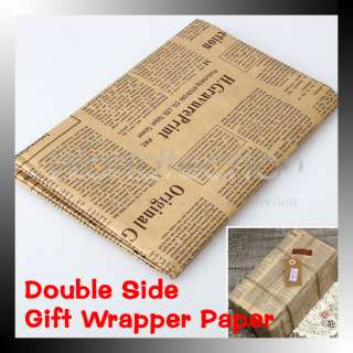  Sided Wrapping Kraft Paper Packing Paper Vintage Christmas Holiday 