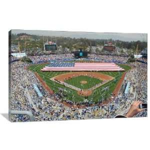 Opening Day at Dodger Stadium   Gallery Wrapped Canvas   Museum 