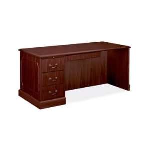  HON 94000 Series Left Single Pedestal Desk   Mahogany 