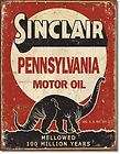 sinclair dino tin sign vintage style gas motor oil service