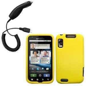  Yellow Silicone Skin / Case / Cover & Car Charger for 