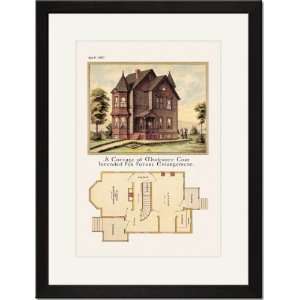  Black Framed/Matted Print 17x23, A Cottage of Moderate 