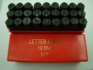 12.5MM Letter Punch Stamp Set Metal Steel Hand A Z *BIG SIZE 