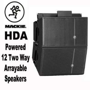  2 Mackie HDA Powered Speakers 12 Two Way Arrayable New 