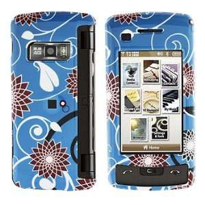 Blue Sky Red Flower Design Snap on Hard Cover Protector Faceplate Skin 
