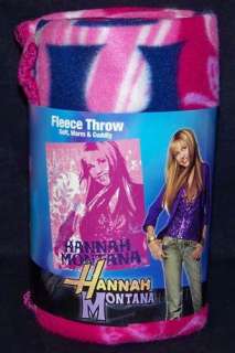 Disneys HANNAH MONTANA Miley CYRUS New Pop Fleece Throw  