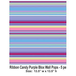   Wall Pops Blocks Ribbon Candy Purple WPB90249