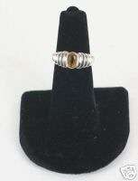 Silver ring w/ simulated Citrine center stone   10502  