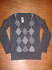 NWT GRAY AND TEAL V NECK CASHMERE SWEATER BY APT. 9 SZ L WOMEN  